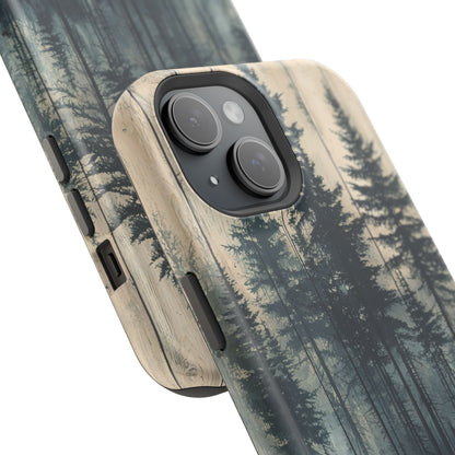 Misty Forest MagSafe iPhone Case - Rustic Nature-Inspired Protective Cover