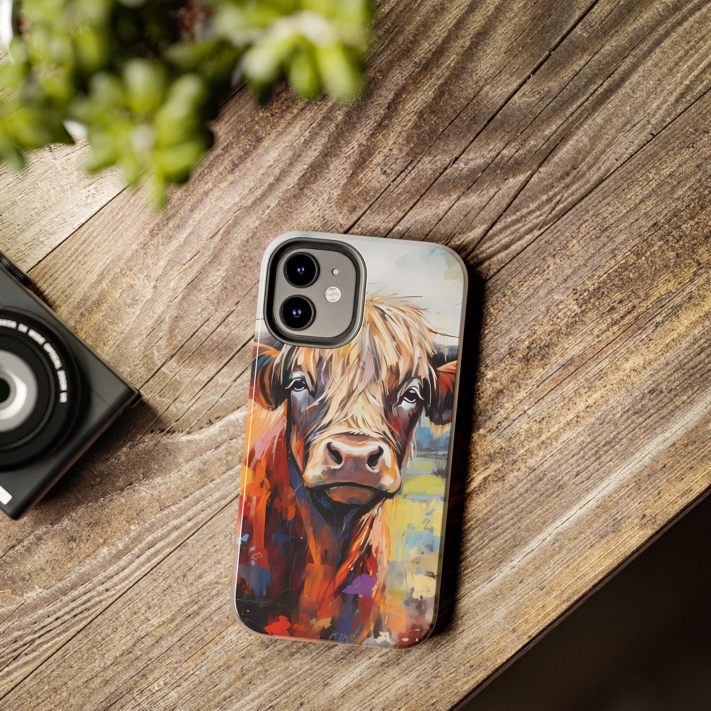 Cute Western Phone Case | Highland Cow | Robust Rocky Mountain-Inspired | Expressionism | Fresco