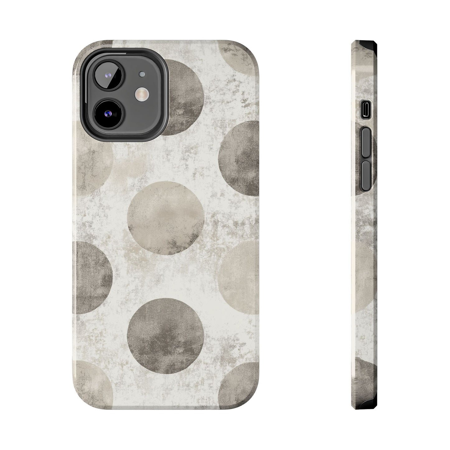 Vintage Polka Dot iPhone Case - Minimalist Neutral Protective Cover