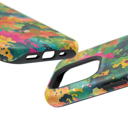 Vibrant Watercolor Splash MagSafe Case – Colorful Abstract Design with MagSafe Compatibility