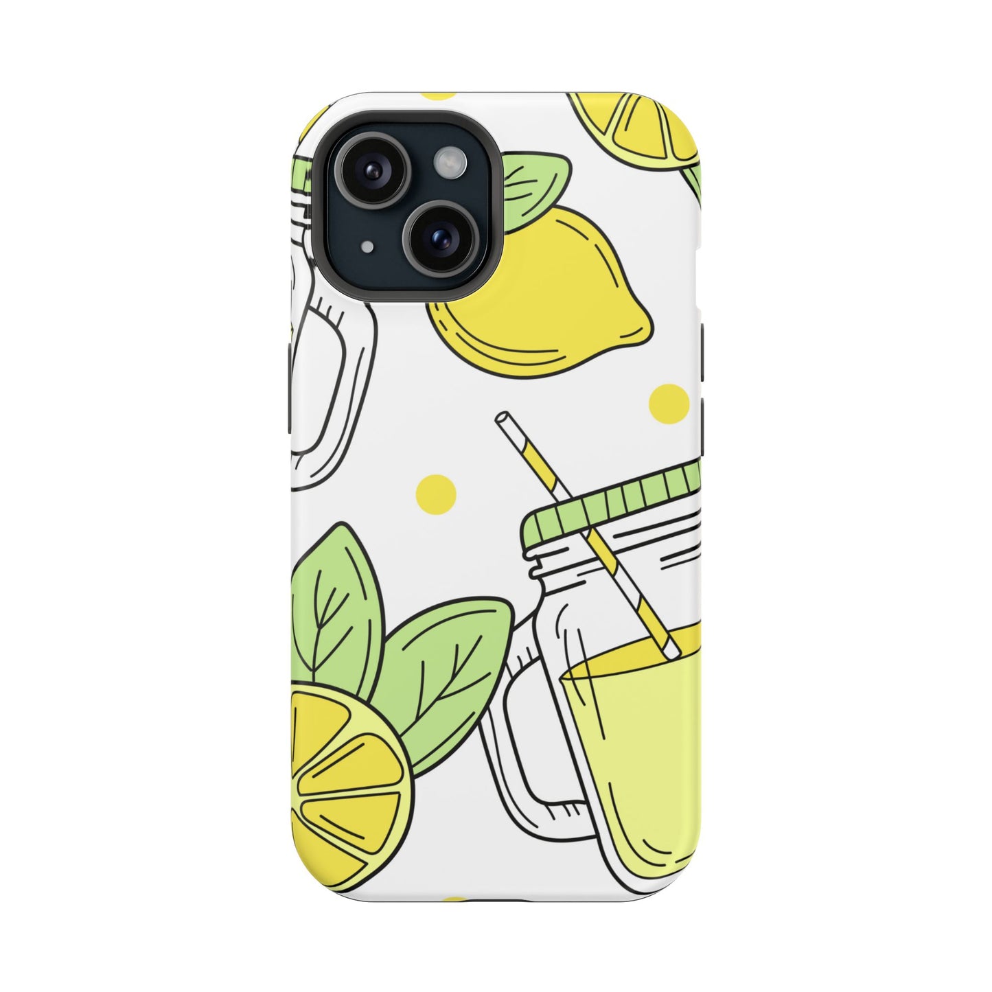 Lemonade Love Tough MagSafe iPhone Case – Fun Lemon Mason Jar Design, Dual-Layer Protection