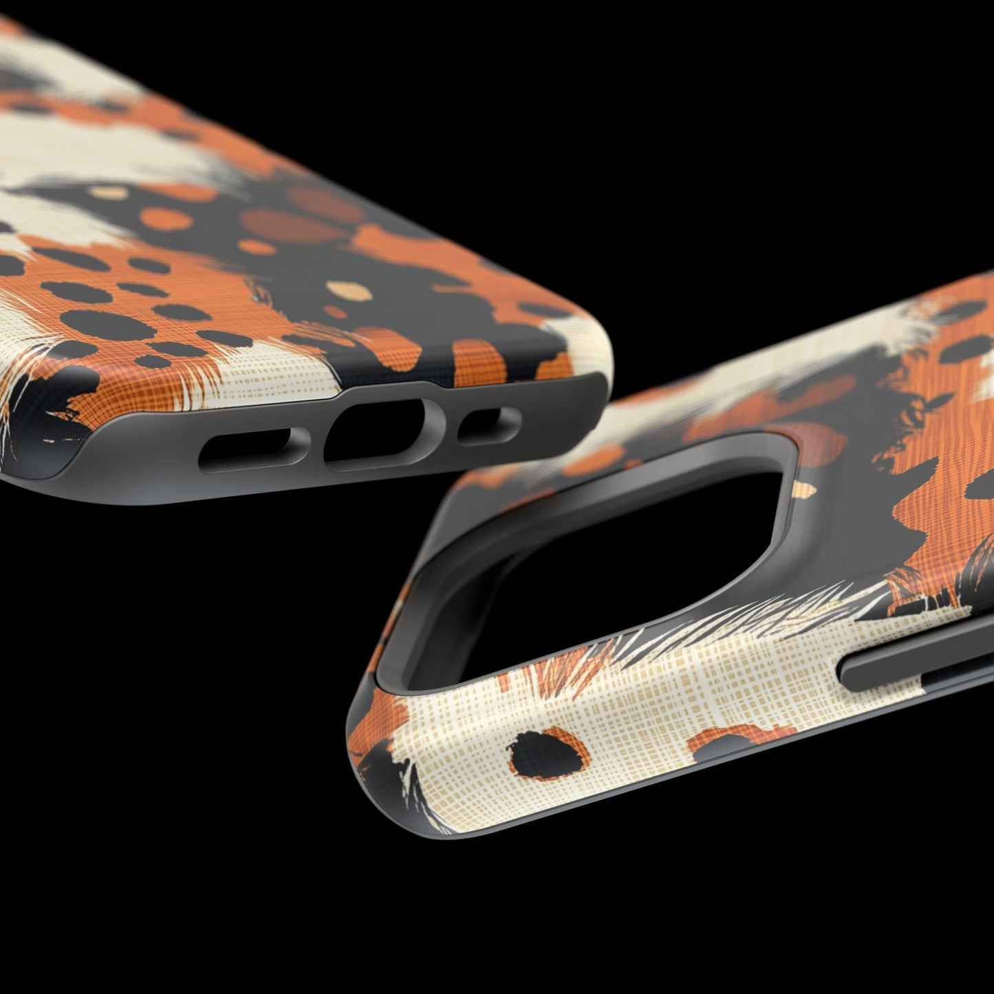 MagSafe iPhone Case: Cheetah Plaid – Brown & Black Pattern