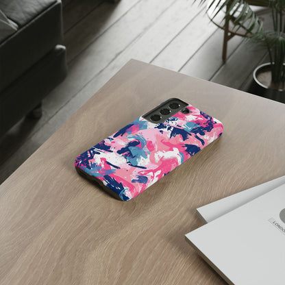 Vibrant Pink & Navy Abstract Splash – Samsung Galaxy Case