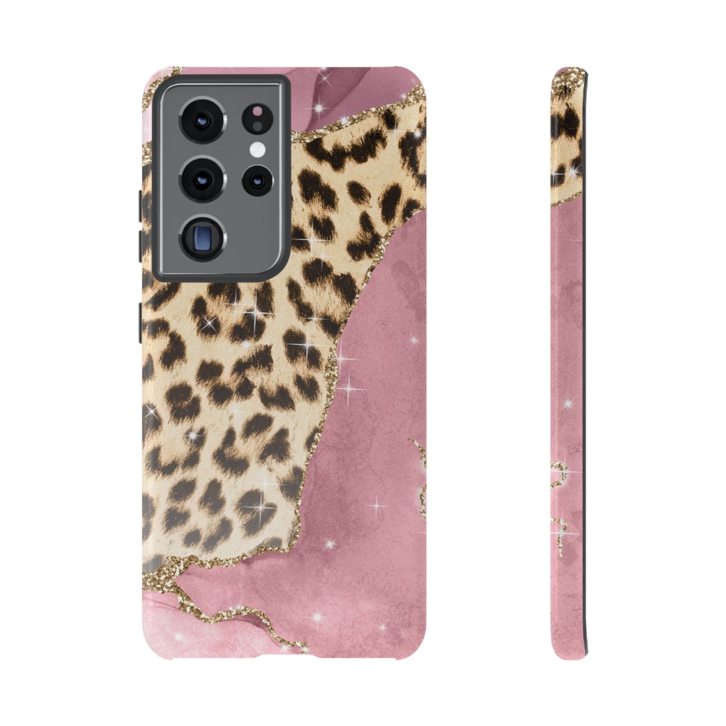 Pink Glam Leopard - Samsung Galaxy Series Case with Glitter Accents