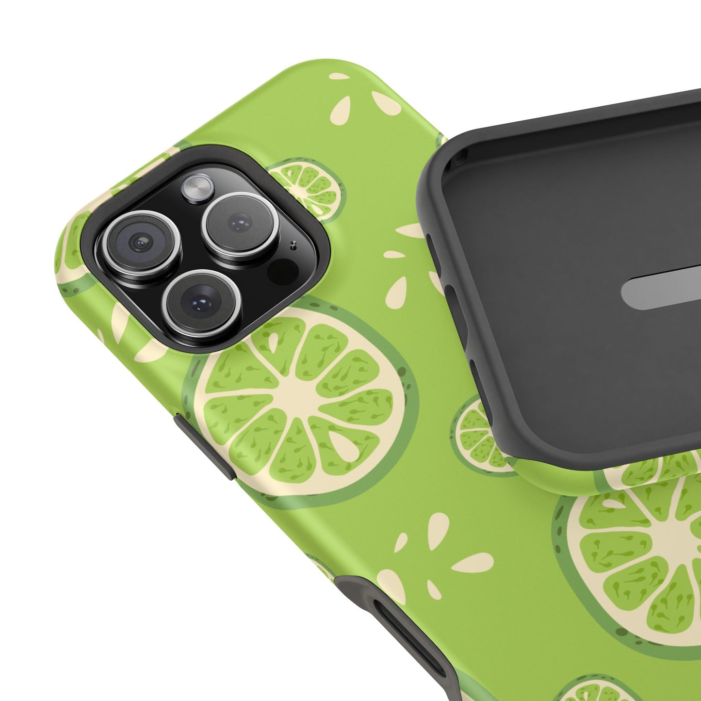 Zesty Lime Splash Tough MagSafe iPhone Case – Fresh Citrus Design, Dual-Layer Protection