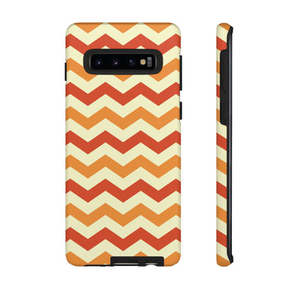 Warm Sunset Chevron – Orange, Red & Cream Geometric Samsung Galaxy Case