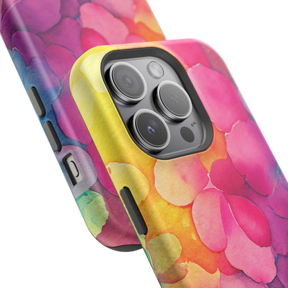 Sunset Petals Watercolor MagSafe iPhone Case – Slim Design, Glossy Finish