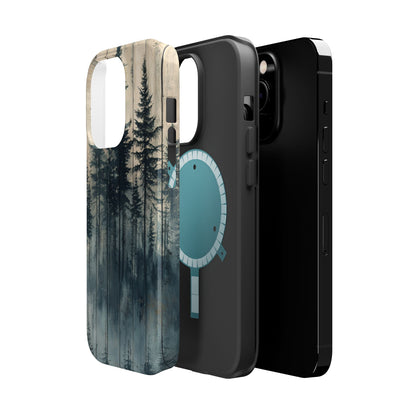 Misty Forest MagSafe iPhone Case - Rustic Nature-Inspired Protective Cover