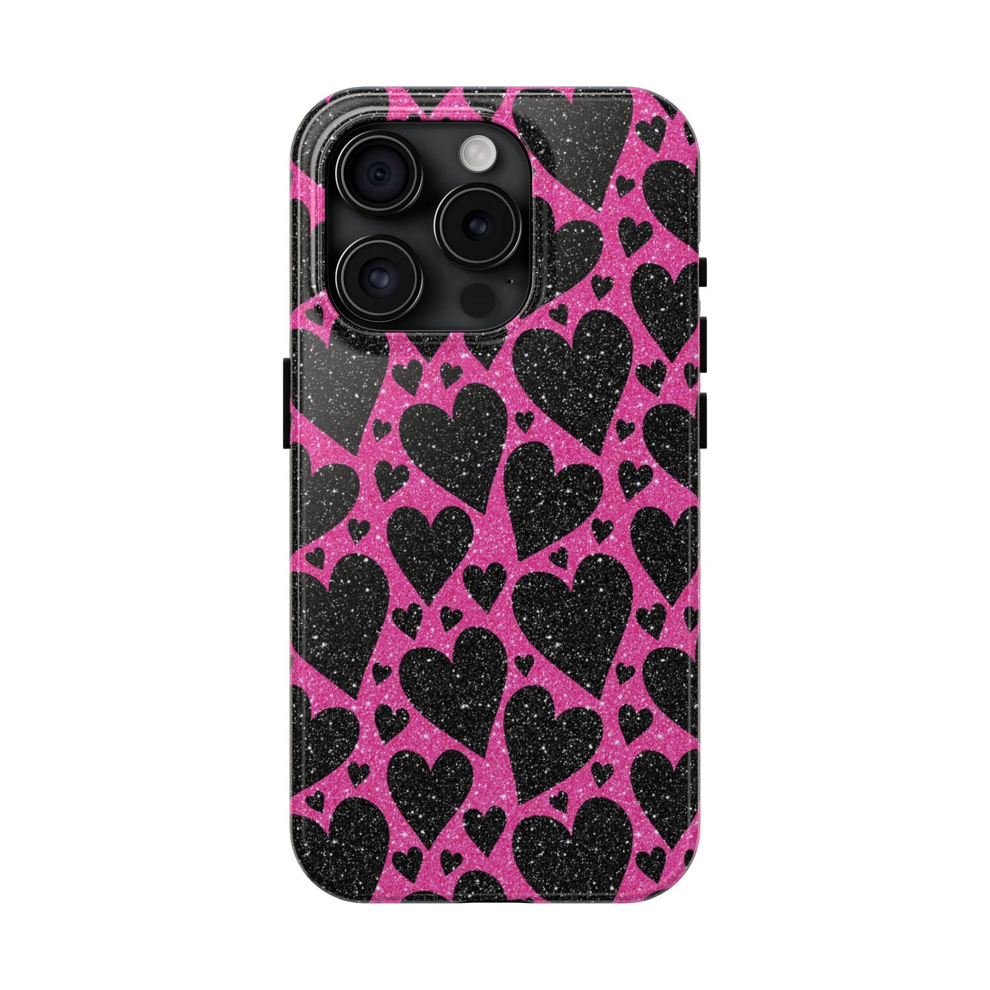 Pink Glitter Hearts iPhone Case