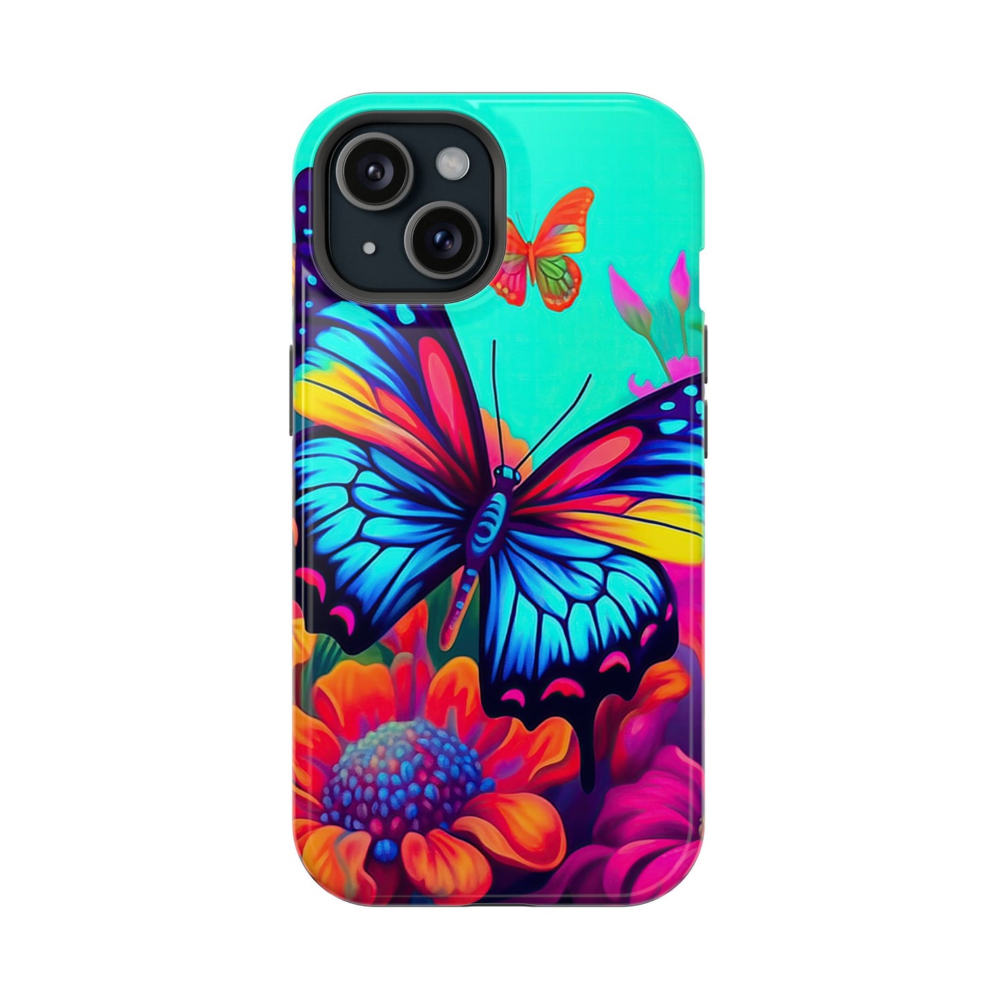 Vivid Butterfly & Floral Burst - MagSafe iPhone Case