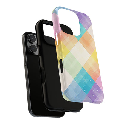 Pastel Plaid Watercolor iPhone Case