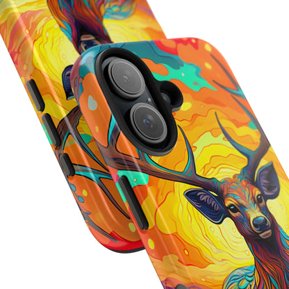 Vibrant Stag in Bloom – iPhone Case