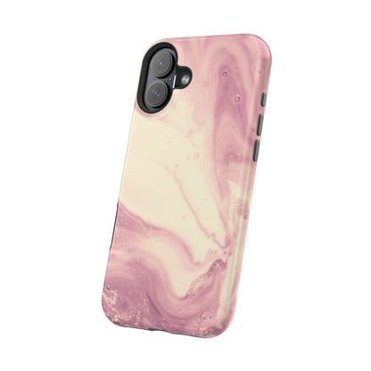 Blush Marble Glow – MagSafe Case with Pink & Rose Gold Marble Design