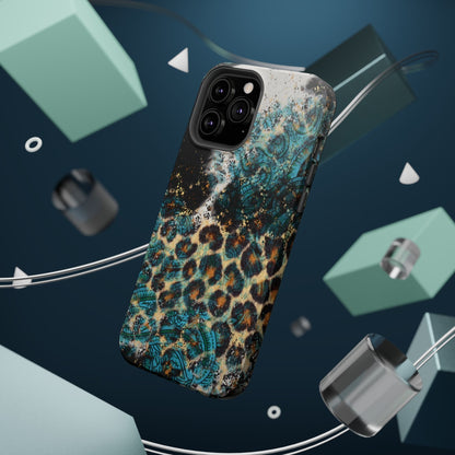 Turquoise Paisley Cowhide Leopard - MagSafe iPhone Series Case