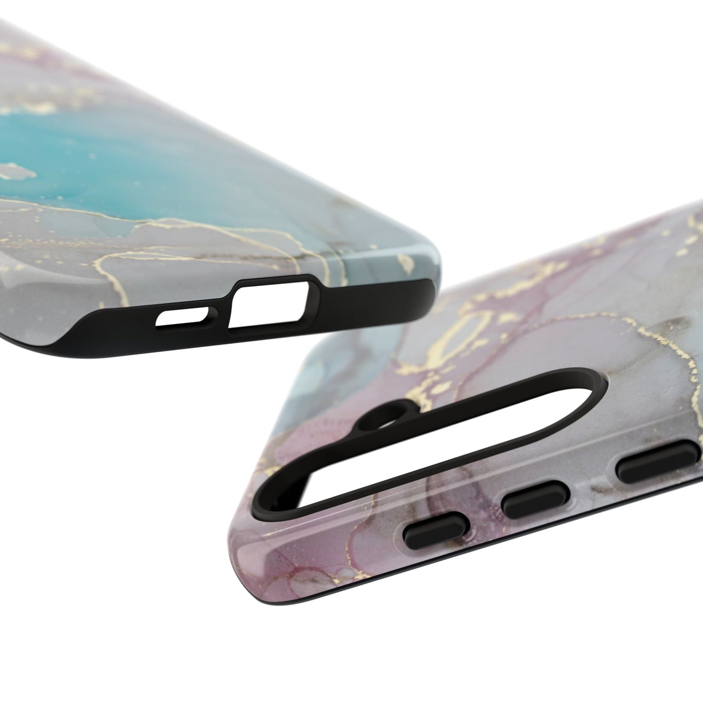 Sky Blue & Purple Marble Wave – Samsung Galaxy Case with Elegant Swirl Design