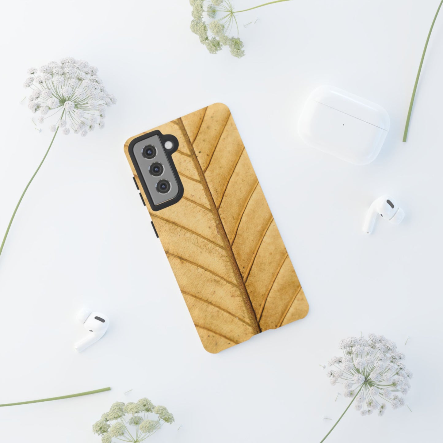 Golden Leaf Texture Samsung Galaxy Case – Minimal Nature