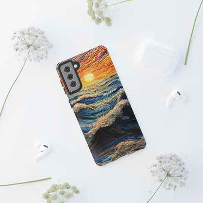 Textured Ocean Sunset Waves – Samsung Galaxy Series Case