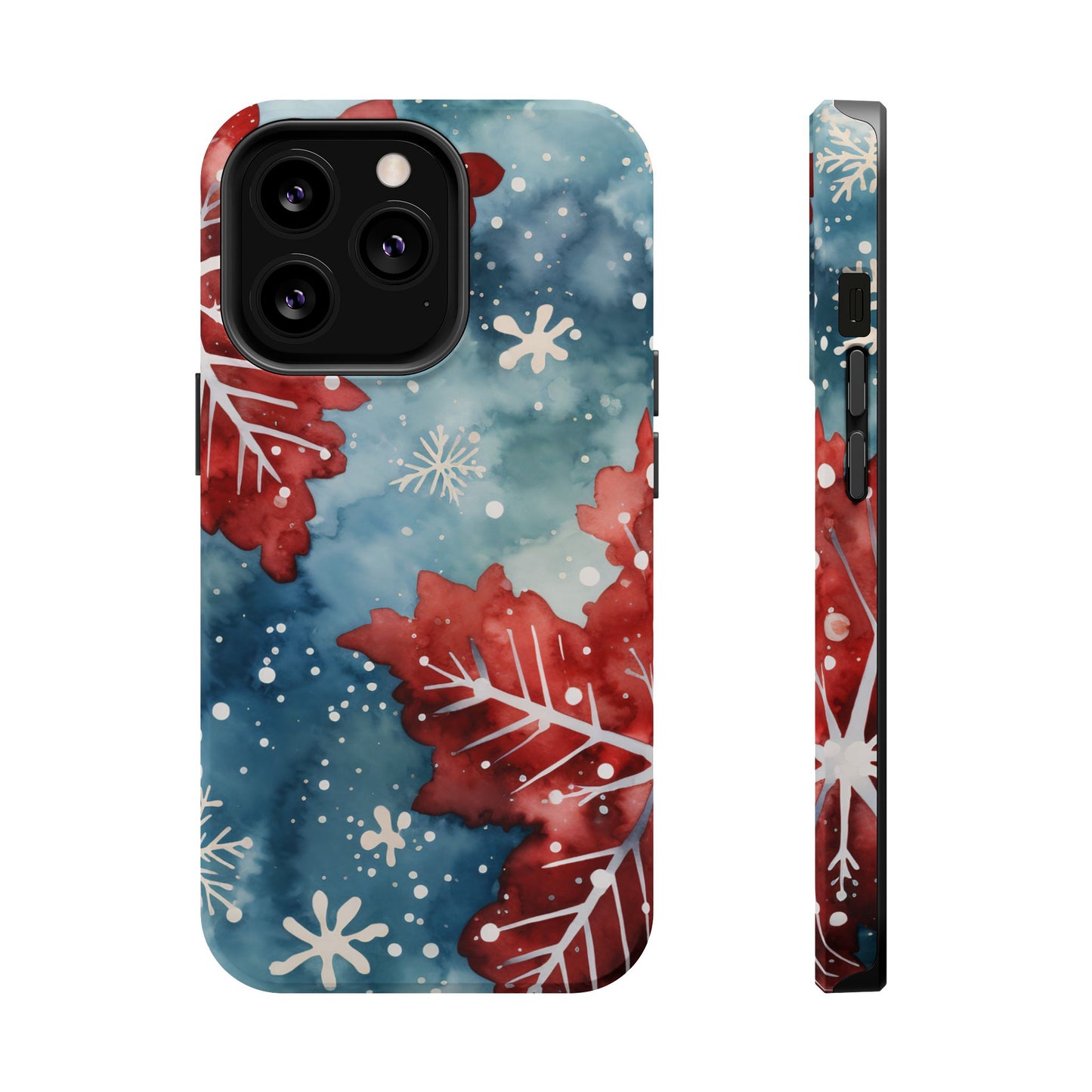 Crimson Snowflake Charm – MagSafe iPhone Case