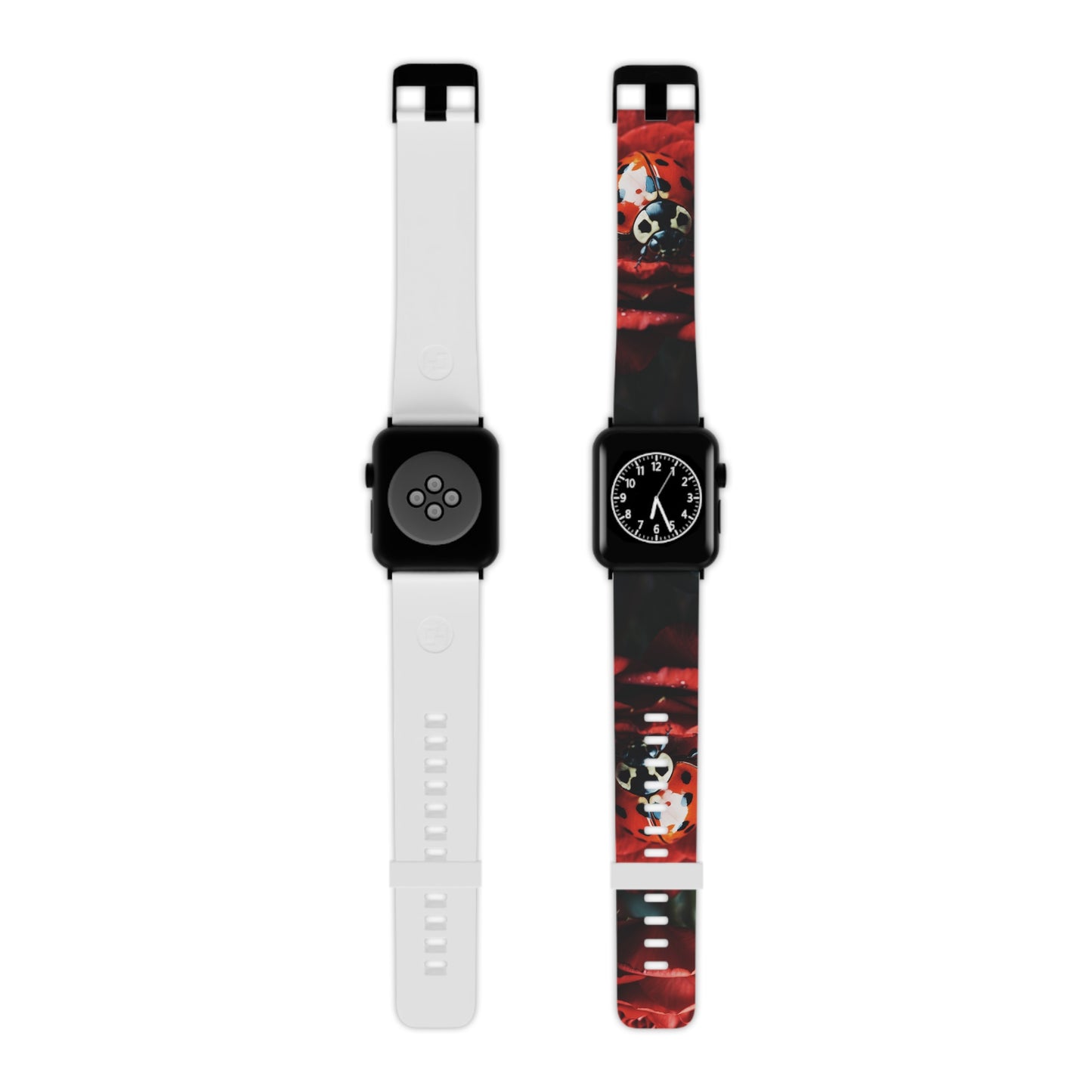 Elegant Rose & Ladybug Charm Apple Watch Band