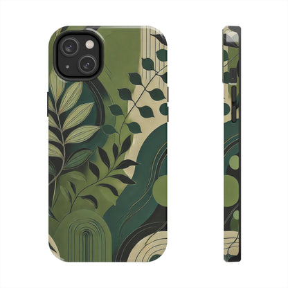 Abstract Green Leaves iPhone Case - Nature-Inspired Protective Cover