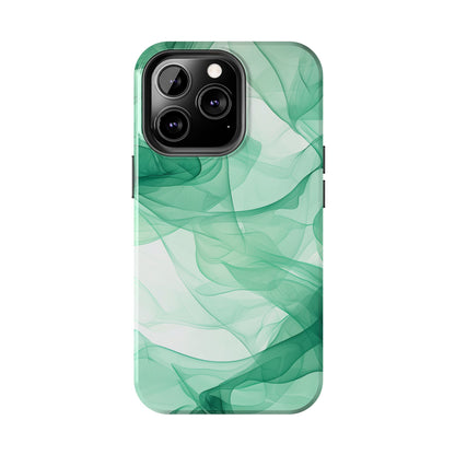 Translucent Flowing Green Fabric iPhone Case – Elegant Fluid Design - BOGO Cases