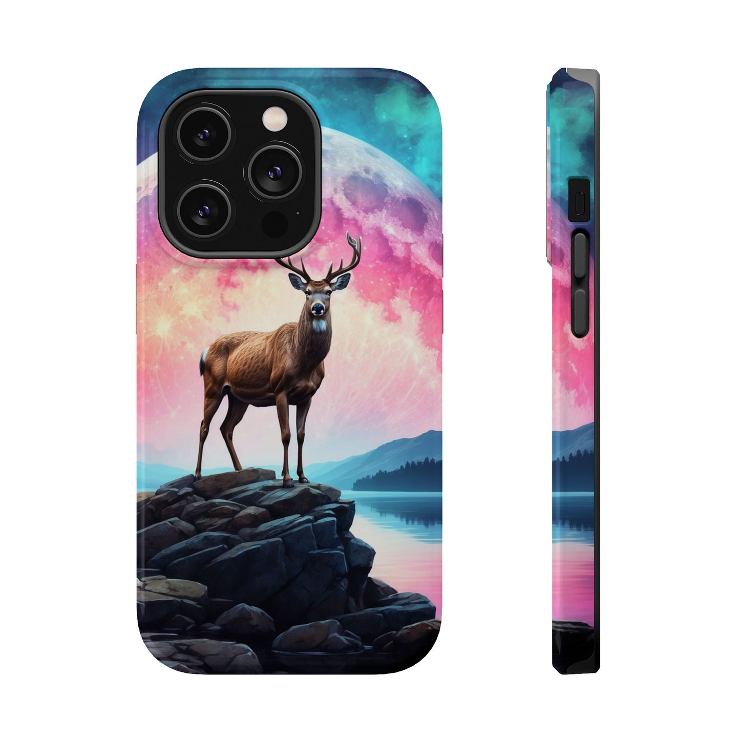 Vibrant Stag in Bloom – MagSafe iPhone Case