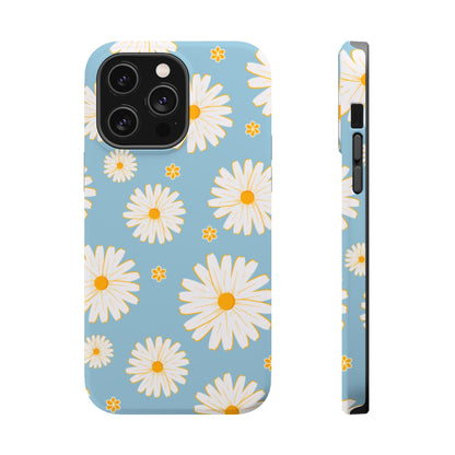 Bright Daisy MagSafe iPhone Case – Light Blue Background, Shockproof and Slim Design