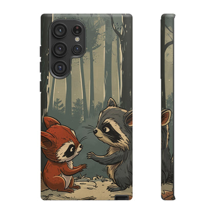 Whimsical Woodland Raccoons Phone Case