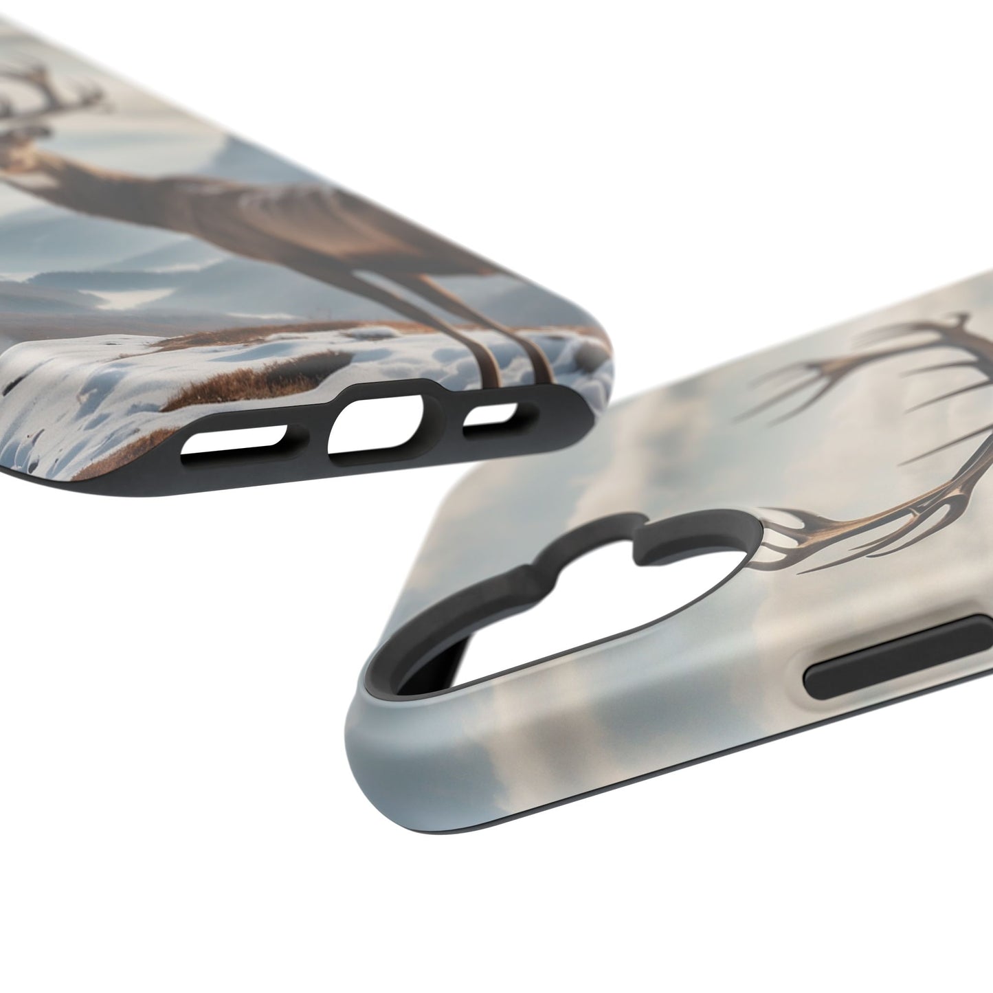 Alpine Majesty: Stag in Snow – MagSafe iPhone Case