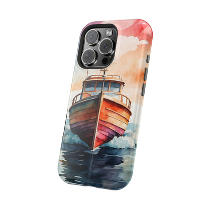 Sunset Sail Watercolor Boat –  MagSafe iPhone Series Case