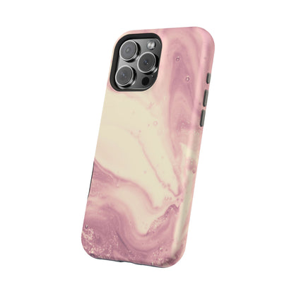 Blush Marble Glow – MagSafe Case with Pink & Rose Gold Marble Design