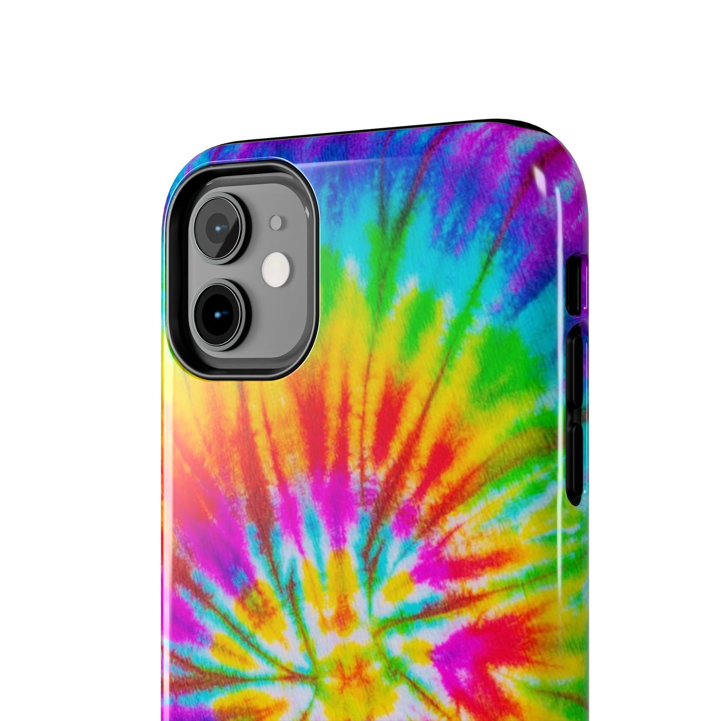 Rainbow Spiral Tie-Dye iPhone Case – Bright & Retro Design