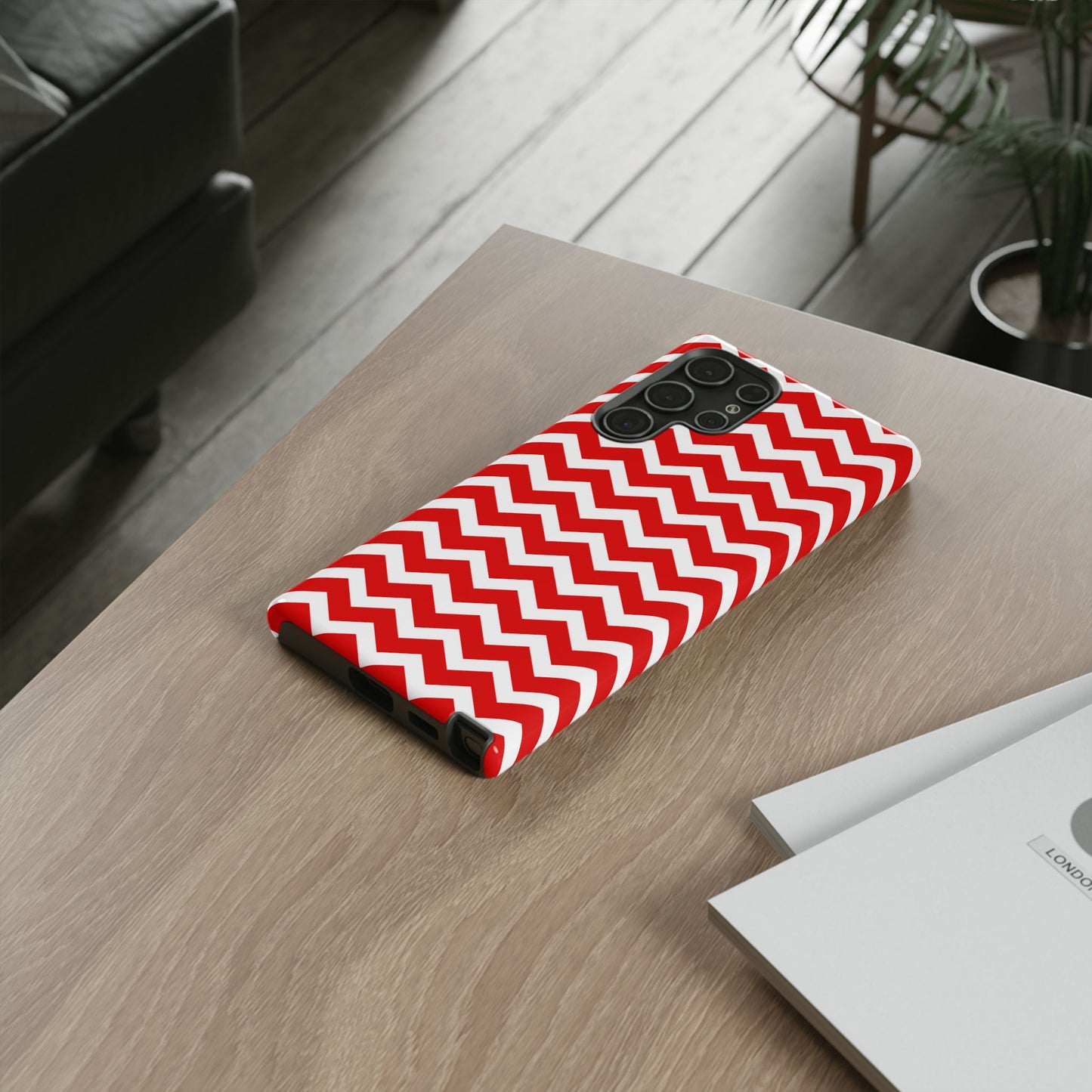 Bold Red & White Chevron – Modern Geometric Samsung Galaxy Case