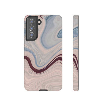 Marble Swirl Elegance – Samsung Galaxy Case in Blue & Blush Abstract Design