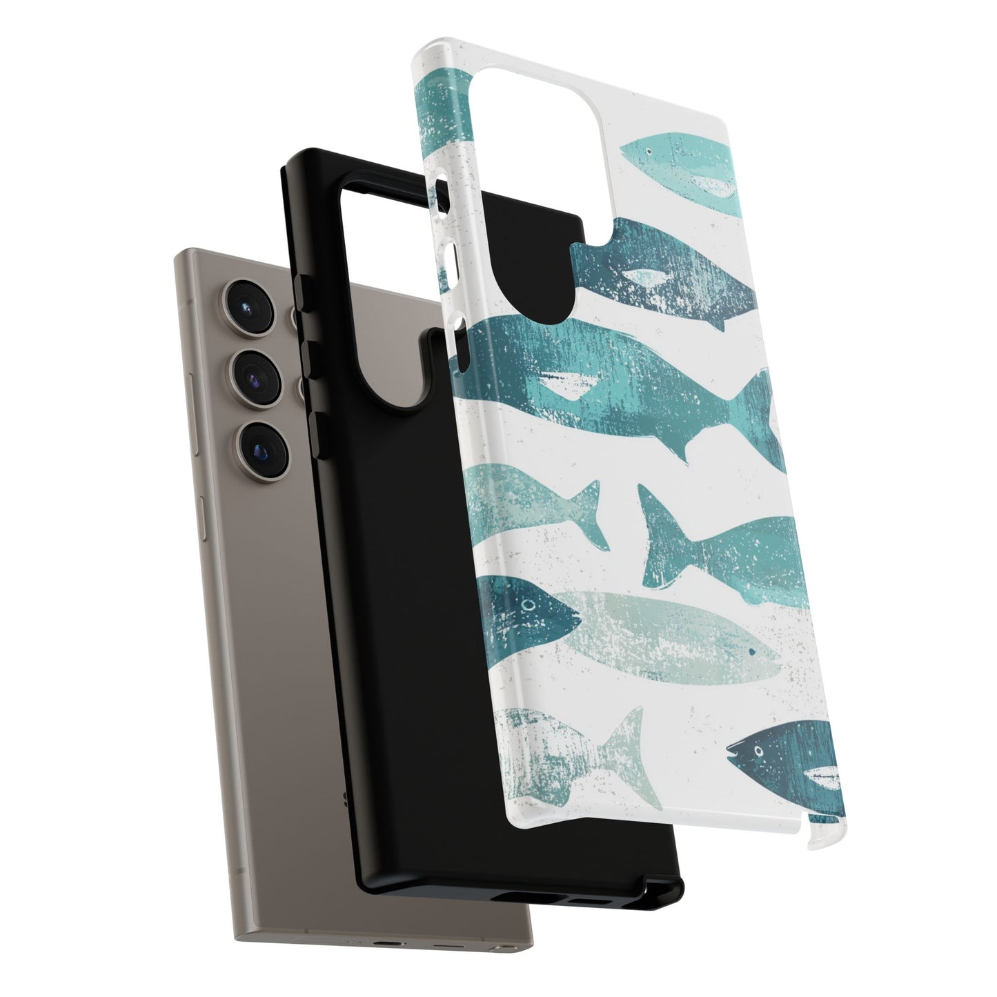 Vintage Blue Fish Print - Samsung Galaxy Series Case