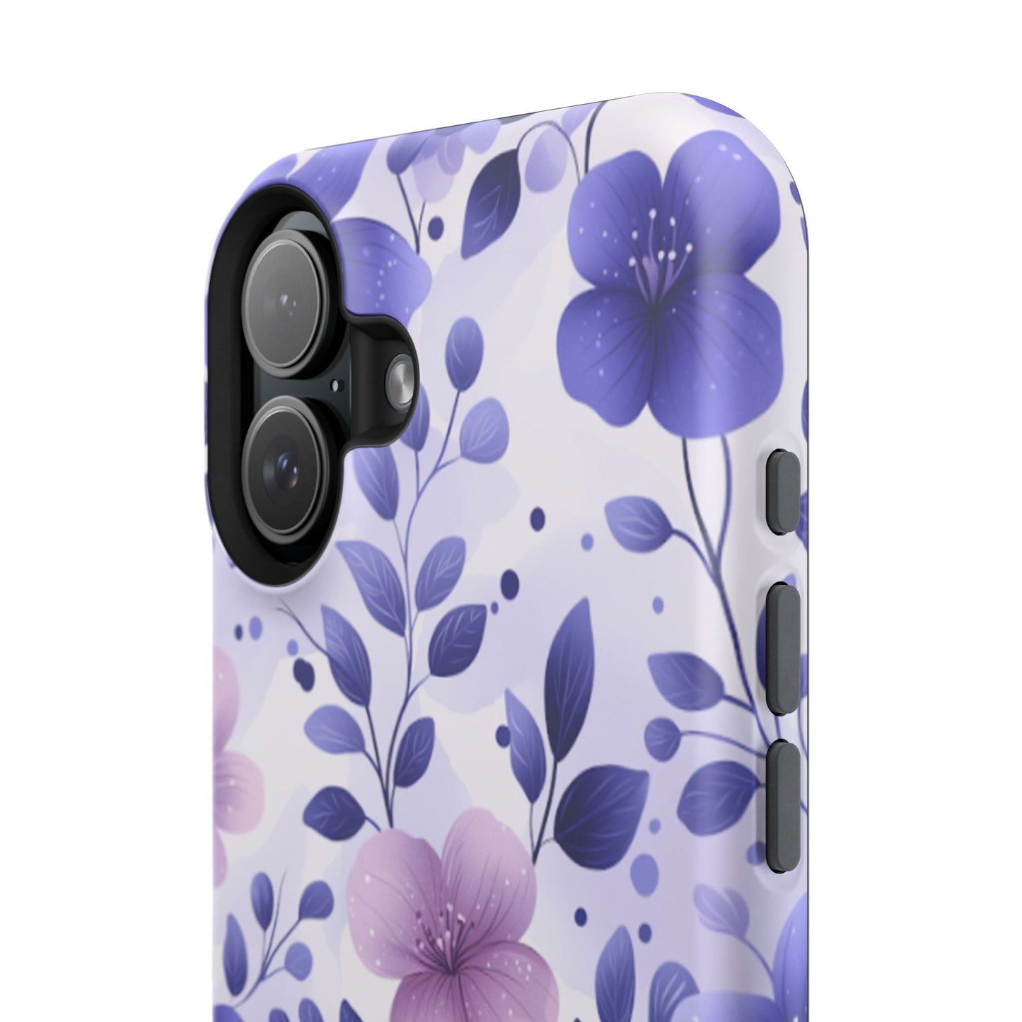 Purple Floral MagSafe iPhone Case – Durable Protection with Elegant Flower Design