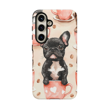 French Bulldog in Coffee Cup  Samsung Galaxy  Case – Cute Dog Art, Shockproof & Slim Design