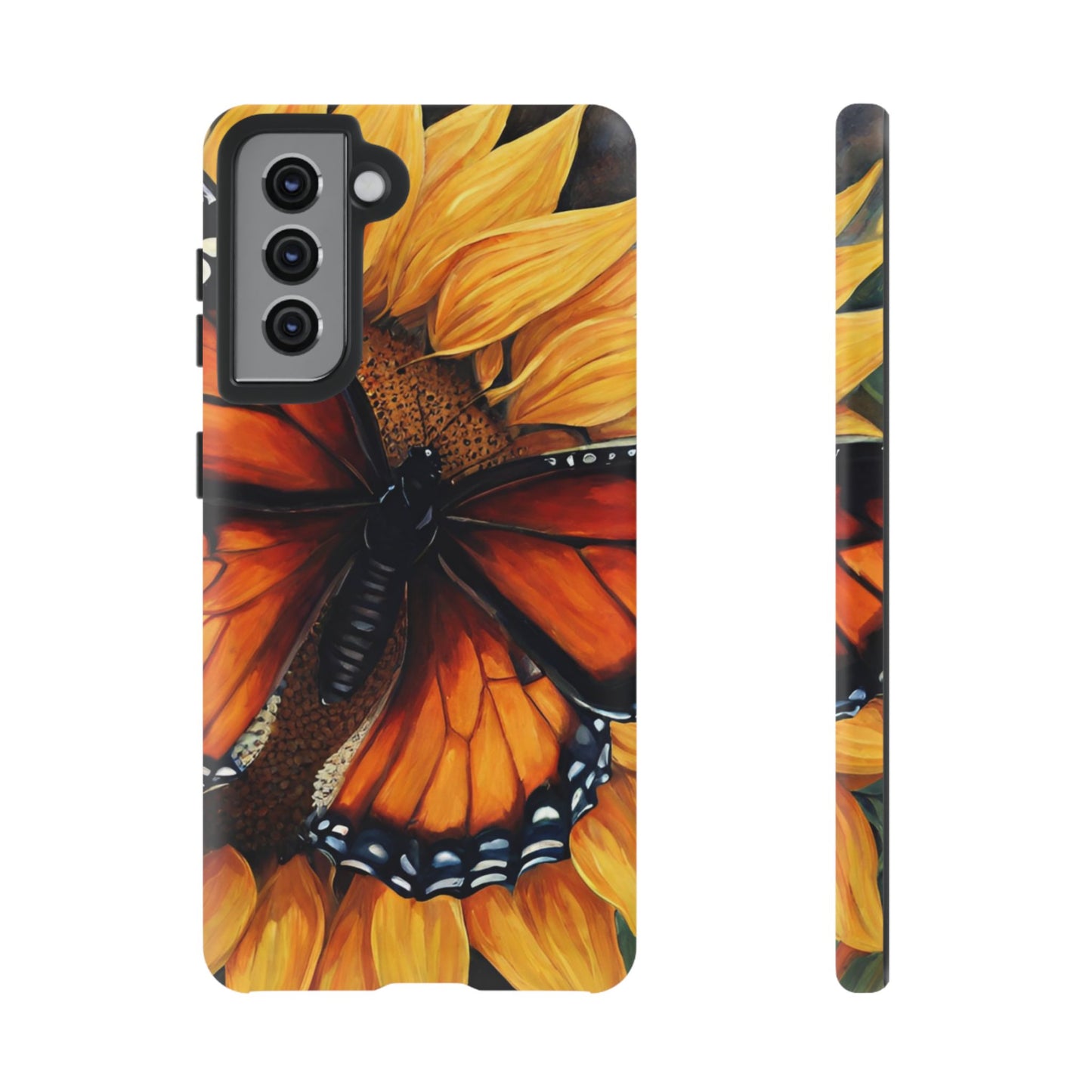 Monarch Butterfly & Sunflower Art – iPhone Case