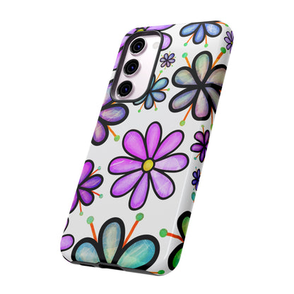 Whimsical Lavender Floral Samsung Galaxy Case – Ultra-Slim, High-Gloss Finish