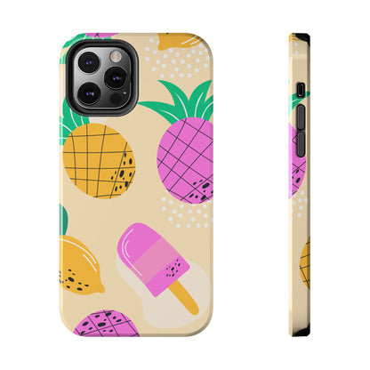 Tropical Pop iPhone Case – Fun Pineapple & Lemon Design with Vibrant Summery Colors