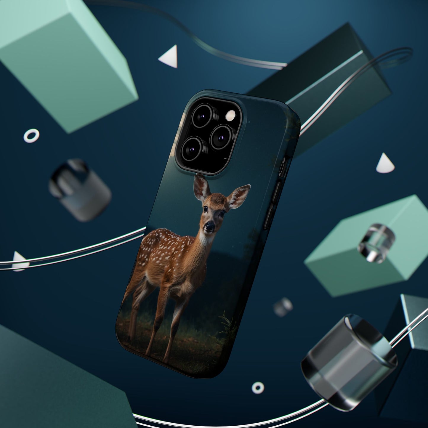 MagSafe-Compatible iPhone Case – Mystic Fawn Under the Moonlit Sky