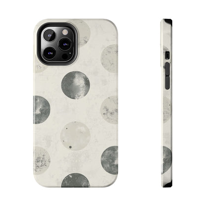 Vintage Polka Dot iPhone Case - Neutral Retro Protective Cover