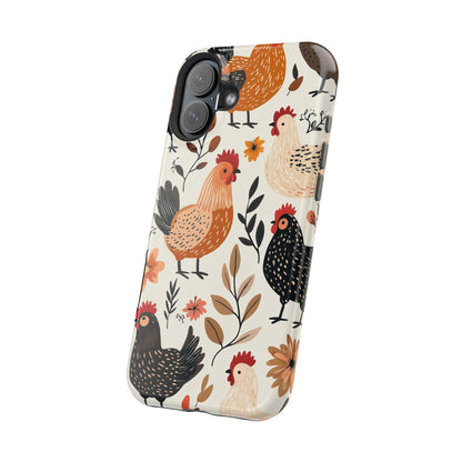 MagSafe iPhone Case: Cluckin' Vintage – Chickens & Leaves