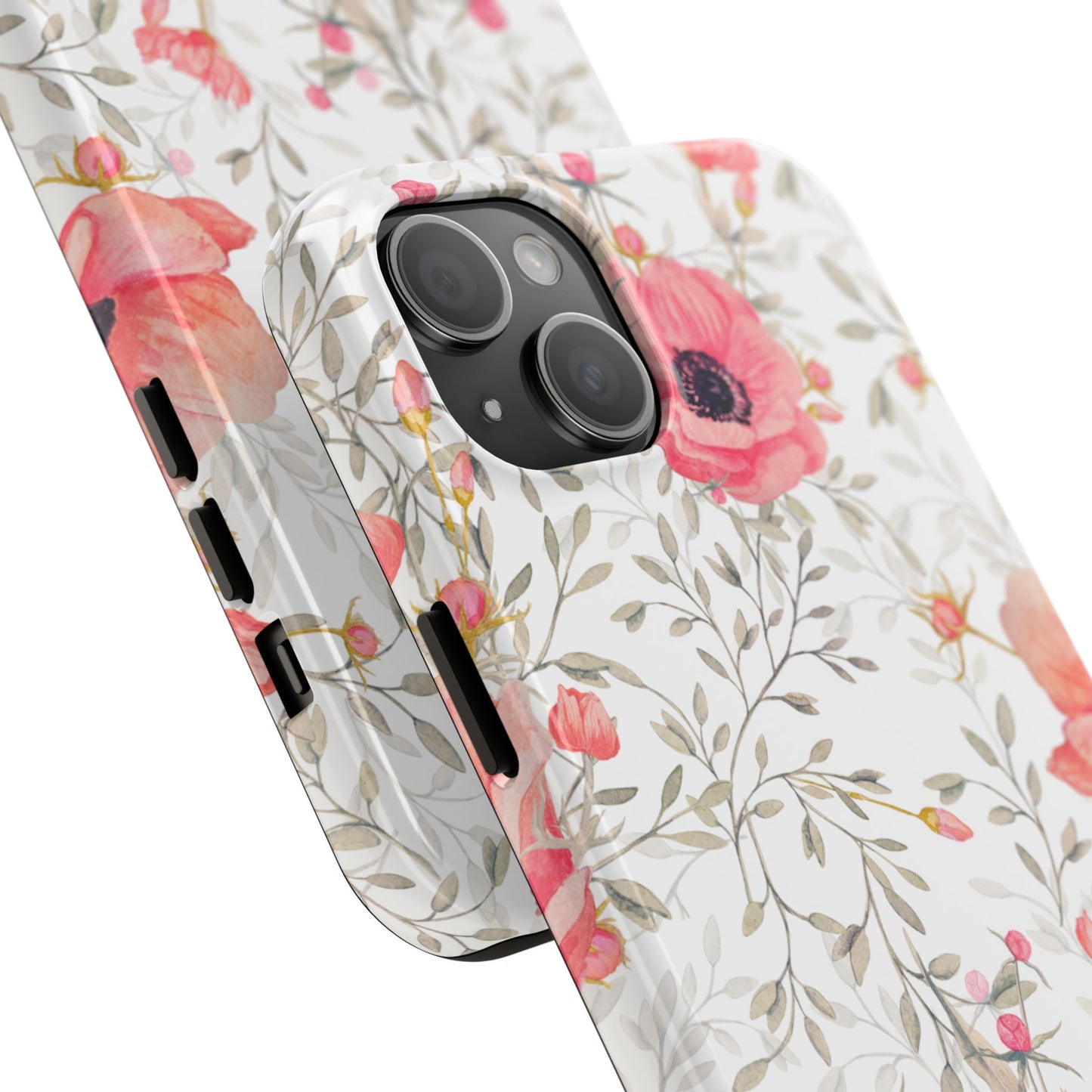 Pink Floral Watercolor iPhone Case – Feminine Poppy Blossom Design