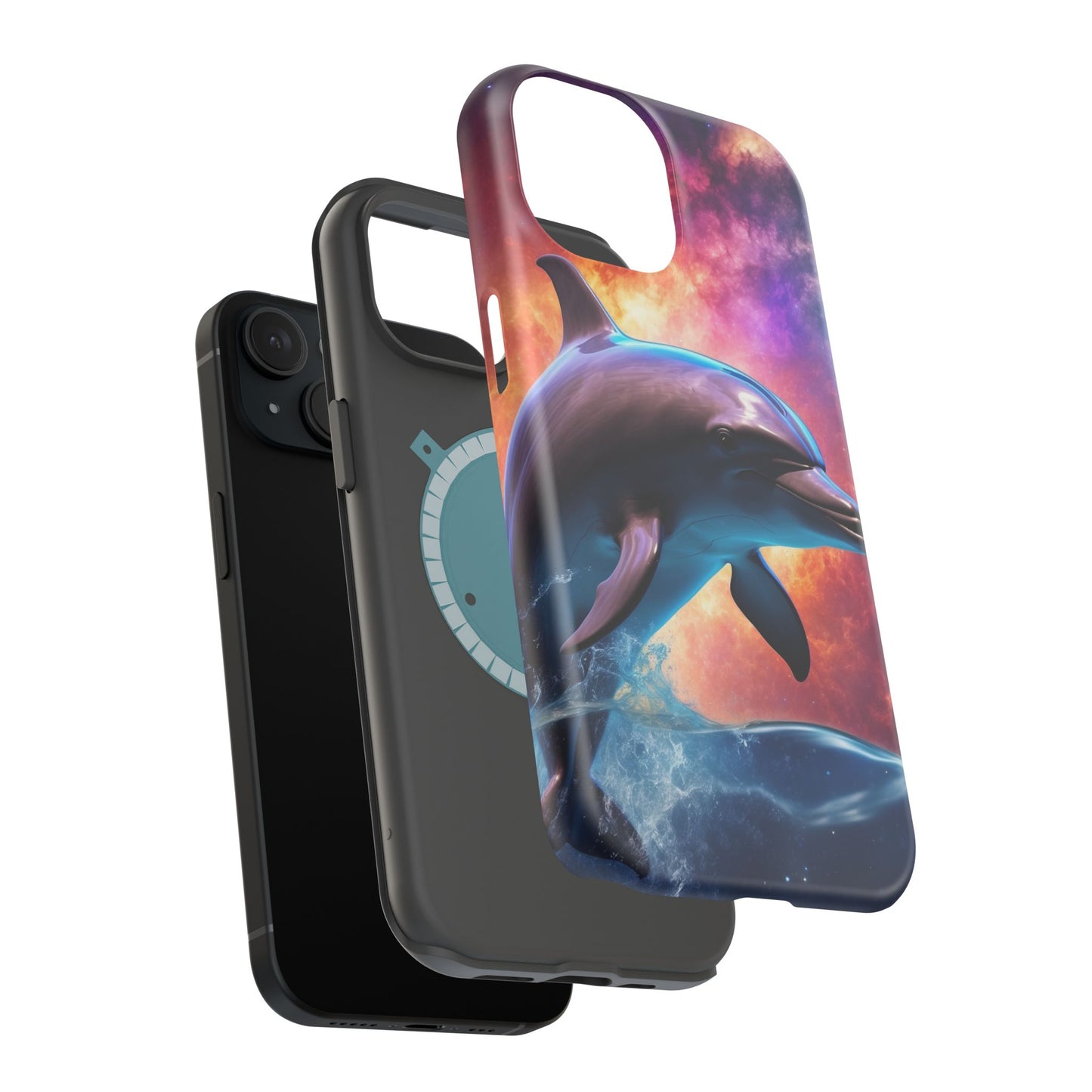 Cosmic Dolphin Galaxy Art - MagSafe-Compatible Case