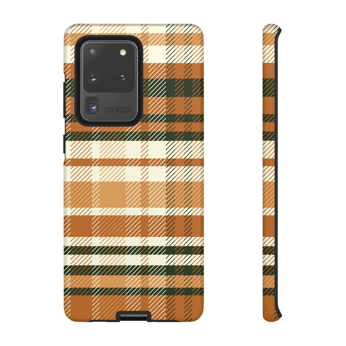 Samsung Galaxy Case - Pumpkin Spice Plaid Design