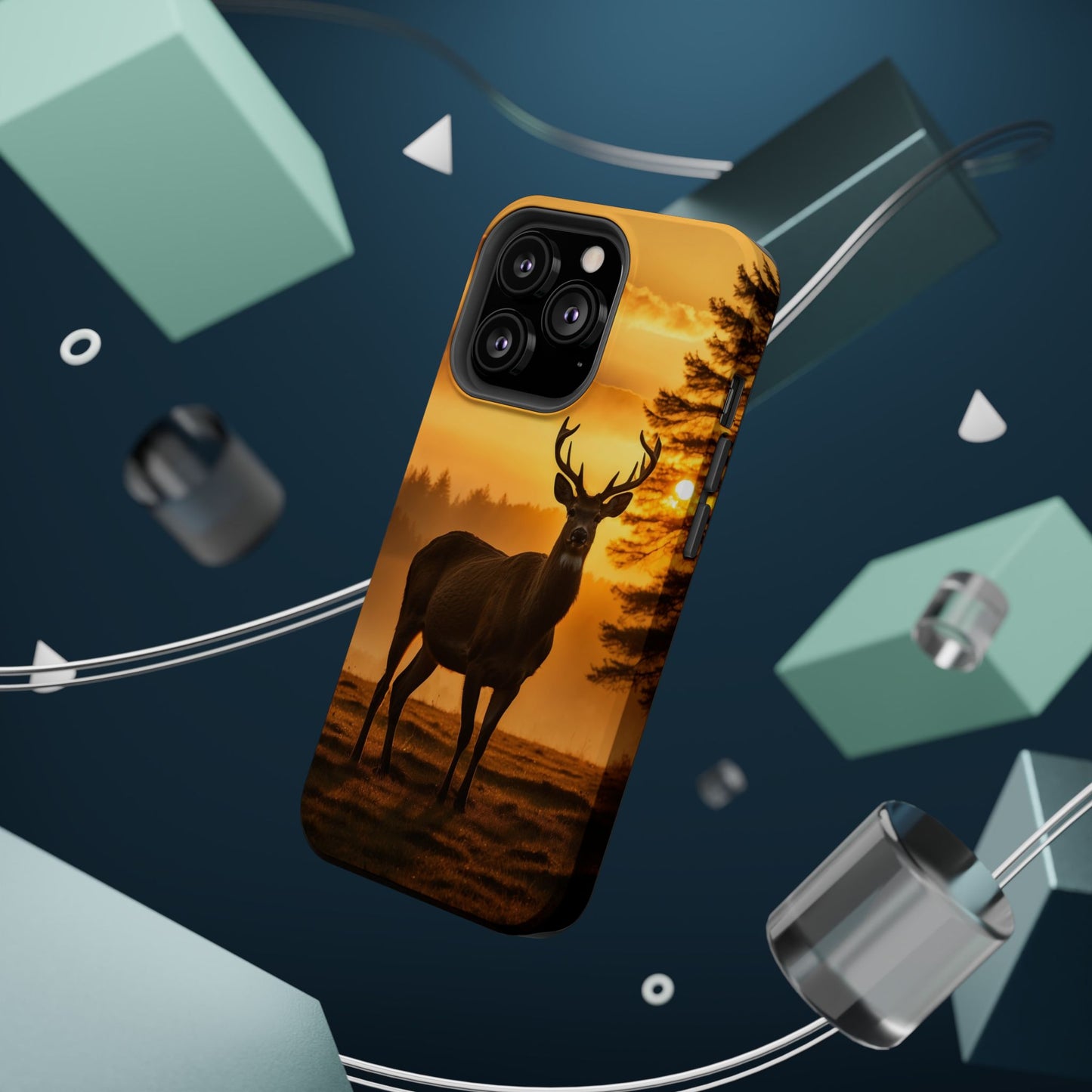 Sunset Majesty: Regal Stag – MagSafe iPhone Case