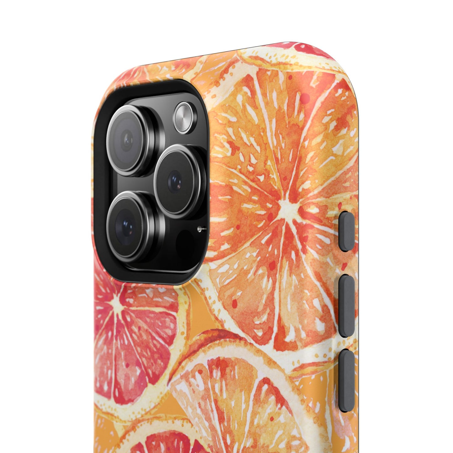 Watercolor Citrus Splash Tough MagSafe iPhone Case – Vibrant Fruit Print, Shock-Resistant Design