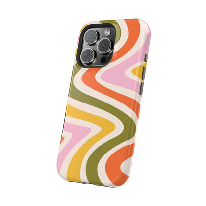 Retro Groove MagSafe iPhone Case – 70s-Inspired Design with Dual-Layer Protection