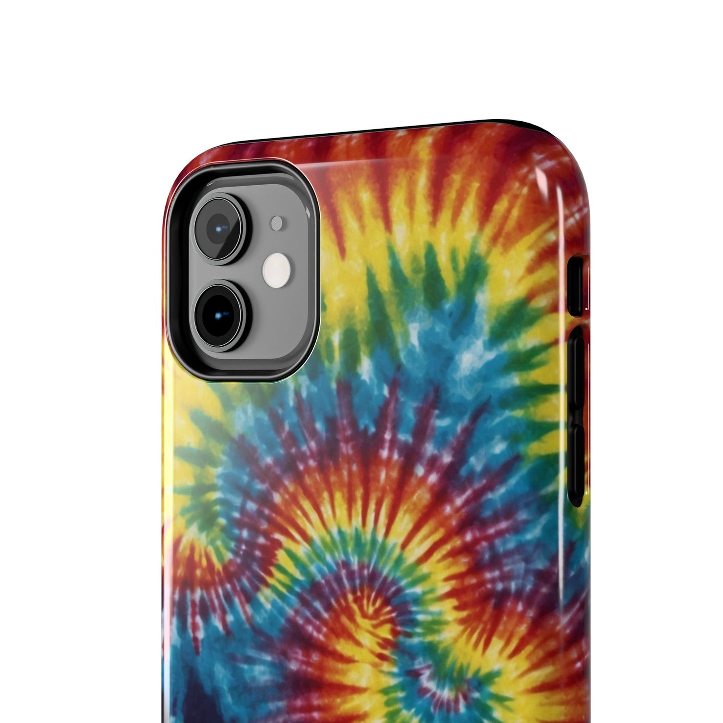 Retro Tie-Dye Swirl iPhone Case – Rainbow Spiral Design